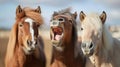funny horses, funny animal face. laugh animal. Generative Ai Royalty Free Stock Photo