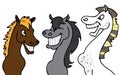 Funny horses laughing cartoon