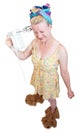 Funny housewife Royalty Free Stock Photo