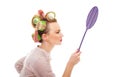 Funny housewife Royalty Free Stock Photo