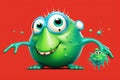 Funny human-like virus character with an evil expression Royalty Free Stock Photo