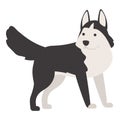 Funny husky icon cartoon vector. Siberian dog