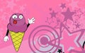 Funny ice cream expression catroon background Royalty Free Stock Photo