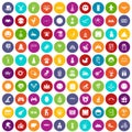 100 funny icons set color Royalty Free Stock Photo