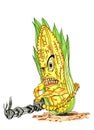  corn Illustration of holding a machine gun