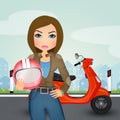 Girl motorcyclist Royalty Free Stock Photo