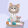 illustration of pharmacist cat Royalty Free Stock Photo