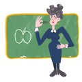 Funny illustration of a school teacher holding glasses Royalty Free Stock Photo