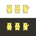 Illustration set of yellow bear