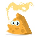 Funny illustration of a smelly cheese