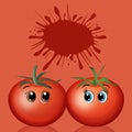 Illustration of tomatina Festival