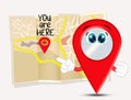 Illustration of you are here location map