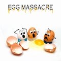 Funny Illustration Concept of Egg Massacre