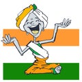 Laughing Indian Yogi on Yoga Asana Cartoon