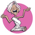 Laughing Indian Yogi on Yoga Asana Cartoon