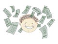 Payday Vector Illustration. Money Rain. Royalty Free Stock Photo