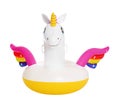 Funny inflatable unicorn ring on white