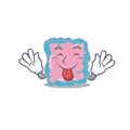 Funny intestine cartoon design with tongue out face