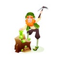 Funny Irish fantastic character, gnome leprechaun cartoon vector