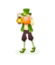 Funny Irish fantastic character, gnome leprechaun cartoon vector