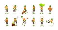 Funny Irish fantastic character, gnome leprechaun set. Feast day of Saint Patrick