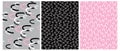 Hand Drawn Arcs Isolated on a Light Gray, Pink and Black Background.