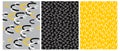 Hand Drawn Arcs Isolated on a Light Gray, Yellow and Black Background.