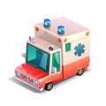 Isometric ambulance Royalty Free Stock Photo