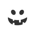 Funny jack o lantern face with teeth. Halloween pumpkin face