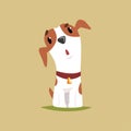 Funny jack russell puppy character, cute terrier vector illustration