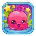Funny jelly alien character.