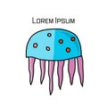 Funny jellyfish, sketch for your design