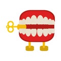 Joke teeth box cartoon isolated