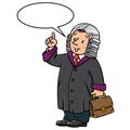 Funny judge with balloon for text Royalty Free Stock Photo