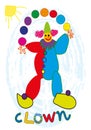 Funny juggling clown