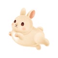 Funny jumping rabbit with fluffy tail Cute bunny for Chinese New Year 2023 Lovely animal Happy hare