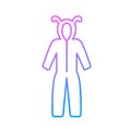 Funny jumpsuit outline icon. Homewear and sleepwear. Purple gradient symbol. Isolated vector illustration