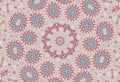 Funny kaleidoscopic mandala pink and blue pattern.