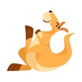 Funny Kangaroo Animal Enjoying and Cheering with Happy Smiling Snout Vector Illustration