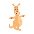 Funny Kangaroo Marsupial Animal Doing Physical Exercise Vector Illustration Royalty Free Stock Photo