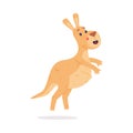 Funny Kangaroo Marsupial Animal Leaping and Smiling Vector Illustration Royalty Free Stock Photo