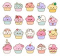 Funny kawaii cupcakes. Cute sweet food