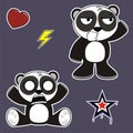 Funny kawaii panda bear cute expressions cartoon set collection 3