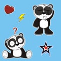 Funny kawaii panda bear cute expressions cartoon set collection 6