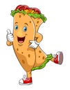 Funny kebab cartoon character Royalty Free Stock Photo
