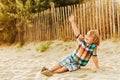 Outdoor portrait of cute little boy Royalty Free Stock Photo