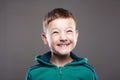 Funny kid. little boy. ugly grimace child Royalty Free Stock Photo