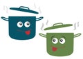 Funny kitchen saucepan set.