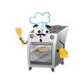 Funny kitchen stove isolated cartoon character