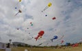 Funny kites compitition at hua hin thailand Royalty Free Stock Photo